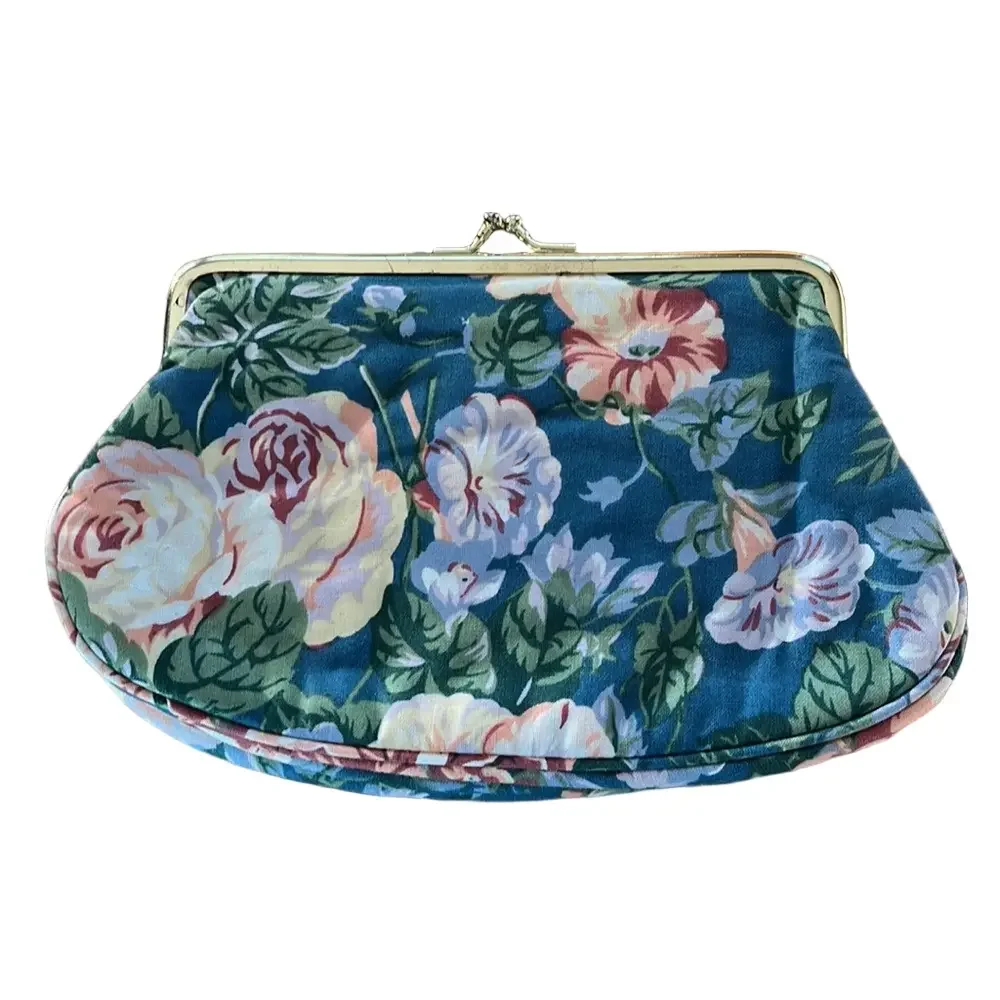 Diane Von Furstenberg Vintage Floral Fabric Cosmetic Purse